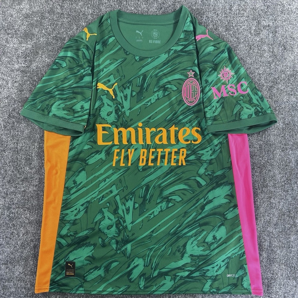 Men's Puma AC Milan 2025/26 Goalkeeper Third Jersey Green Mens Size L NWT